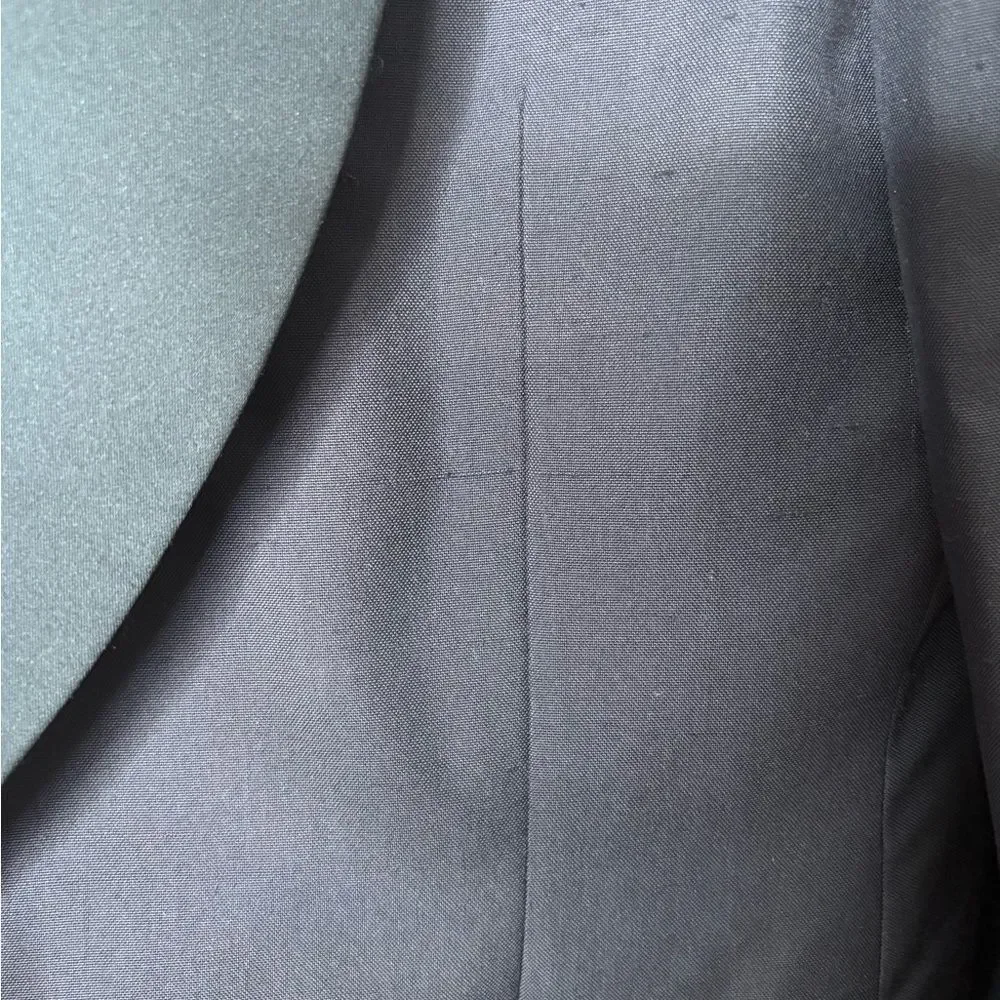 Ralph Lauren Purple Label Kent Single-Breased Shawl Collar Silk Blazer